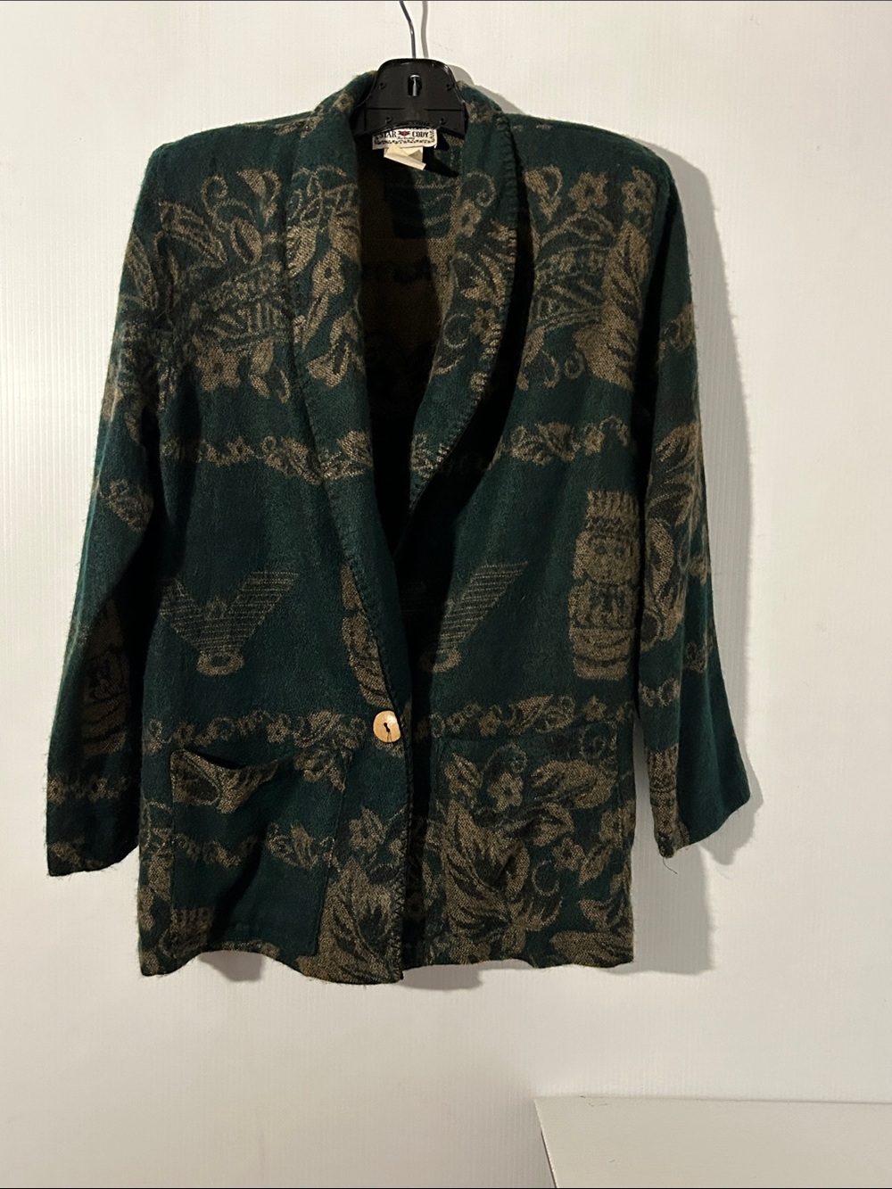Vintage one button cardigan jacket medium